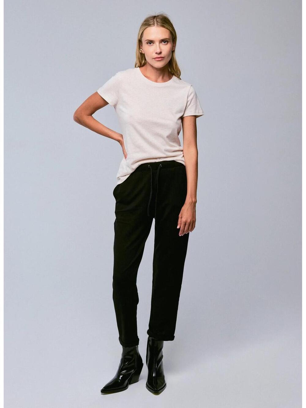 Majestic Filatures Daphne Noir French Terry Pant w/ Pockets Black Size Small NWT